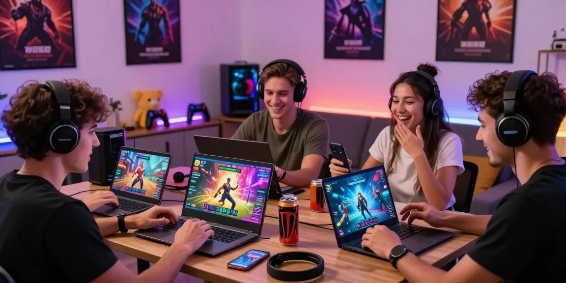 Players enjoying a variety of porngame experiences on multiple devices in a vibrant gaming environment.