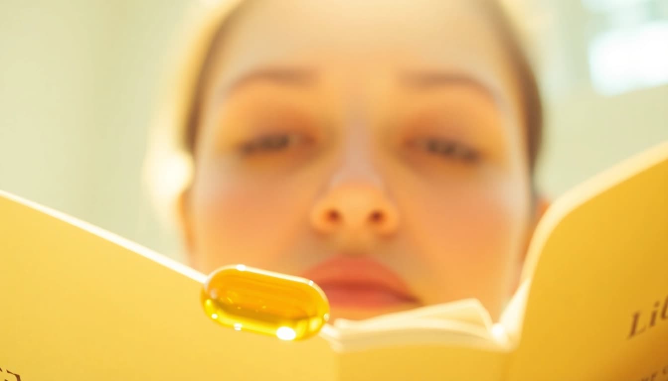Promote astaxanthin for dry eyes through a close-up of capsules enhancing eye health.