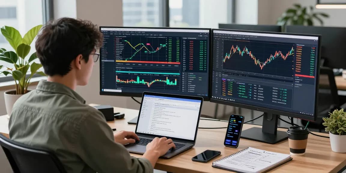 实时日股WebSocket推送接口的数据分析与开发工作环境,技术人员聚焦于市场数据。
