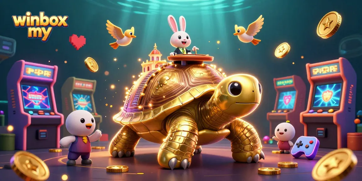 Experience the excitement of winbox my with a vibrant 3D casino scene featuring unique gaming characters and elements.