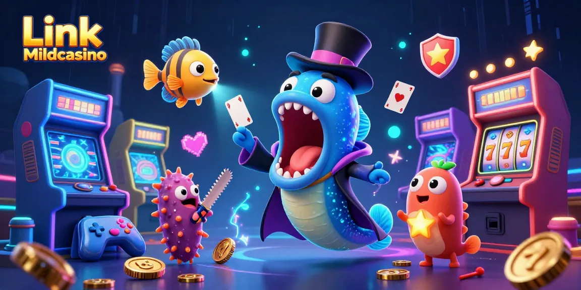 Interact with the captivating Link Mildcasino scene featuring a magical underwater casino atmosphere.