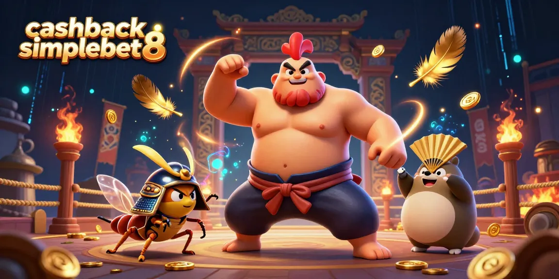 Engage with cashback simplebet8 in a vibrant, action-packed 3D scene featuring unique characters and dynamic game elements.