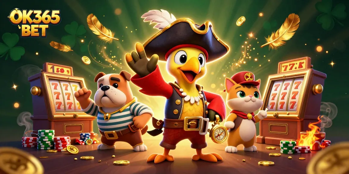 Engage in thrilling gameplay at OK365 BET with a vibrant 3D casino scene full of rich details.