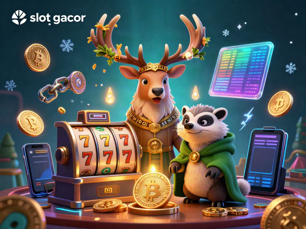 Meraih kemenangan di permainan slot gacor dengan simbol keberuntungan, gulungan dan jackpot yang menyala.