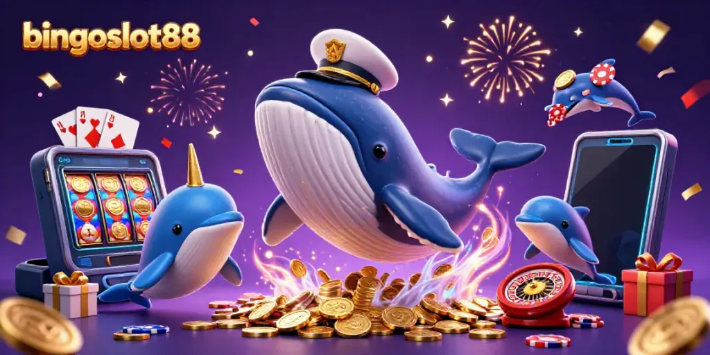 Jelajahi keseruan bingoslot88 dengan paus raksasa dan teman lautnya dalam suasana kasino meriah