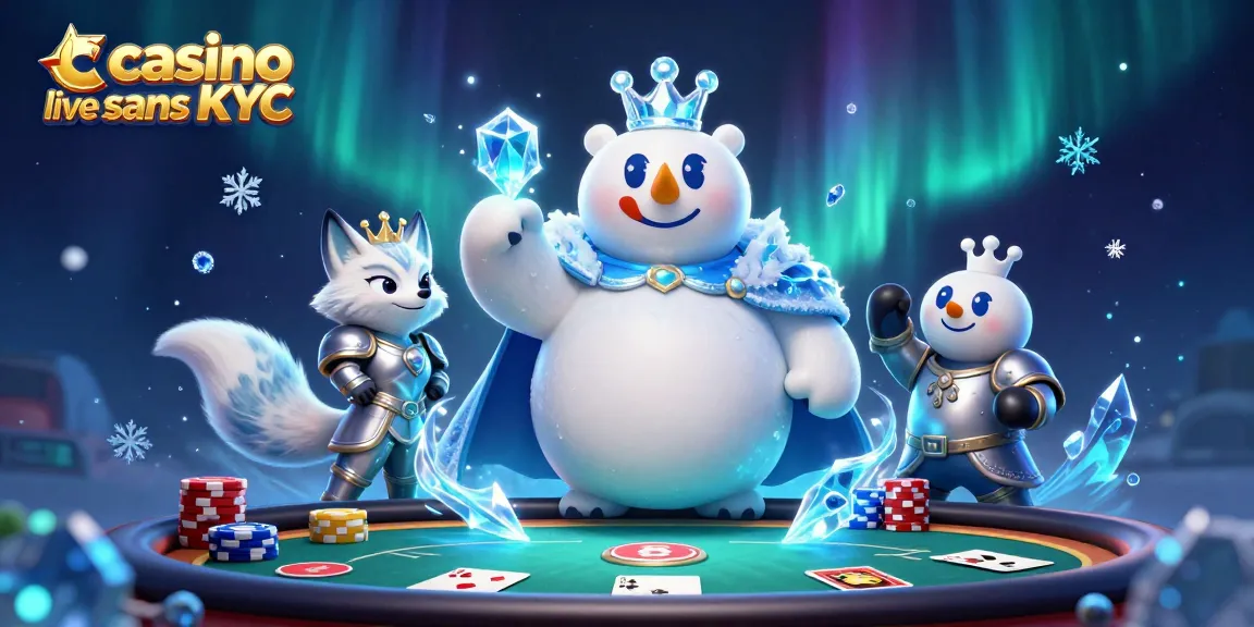 Célébrez les jeux de poker avec casino live sans KYC en jouant à des cartes autour du roi glacé et de son compagnon.