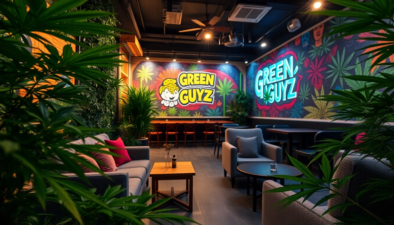 Relaxing ambiance at the Green Guyz Cannabis Club Madrid: with vibrant interiors and inviting seating.