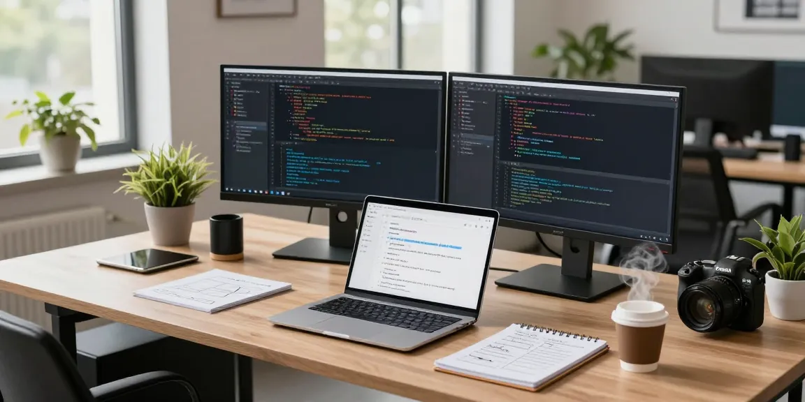 Developer working on 纸飞机中文版官网 coding project in a modern tech workspace.