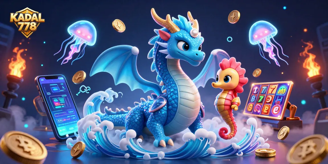 KADAL 778 showcases an immersive casino experience featuring an azure water dragon and neon elements.