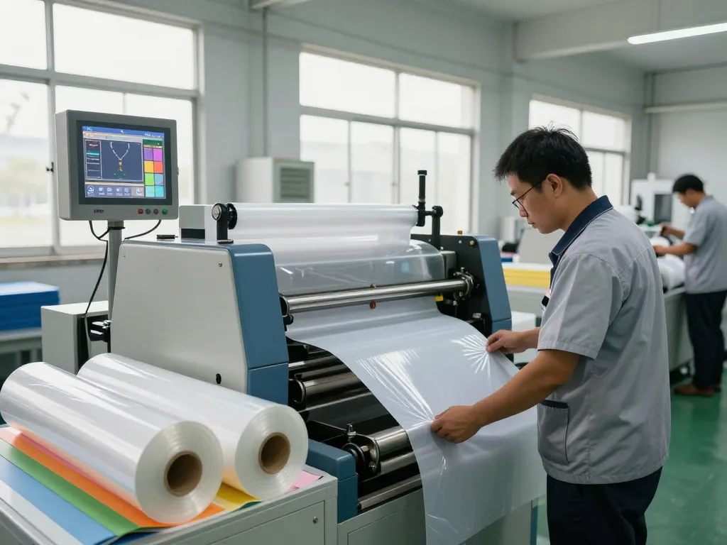 Innovative bóc ép plastic cầu giấy process in a modern manufacturing facility with technicians overseeing high-quality production.