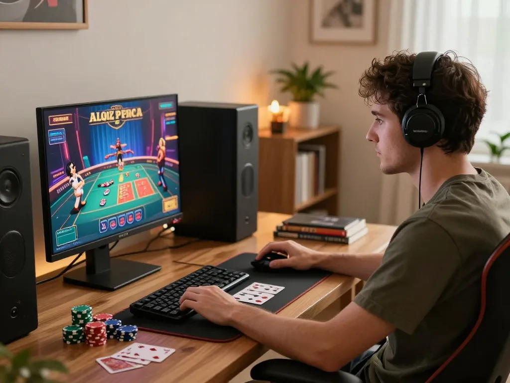 Engaging online gaming moment at home featuring 789win strategy for casino gameplay.
