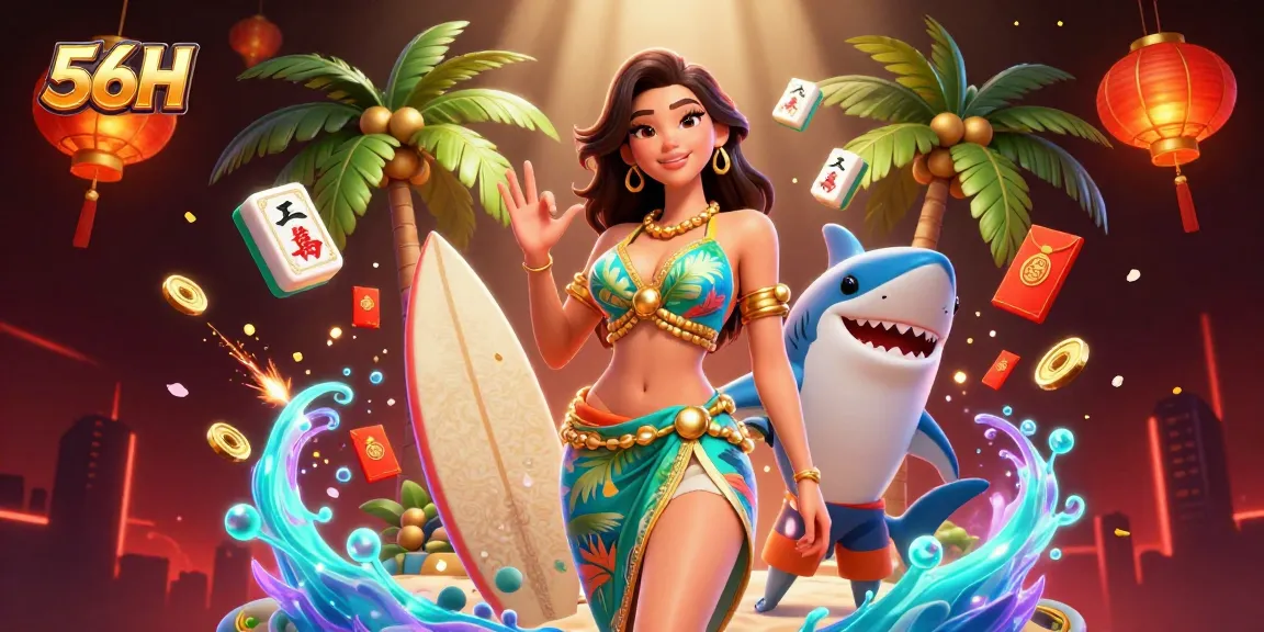 Experience 56H's vibrant casino atmosphere with glamorous characters and dynamic gaming elements.