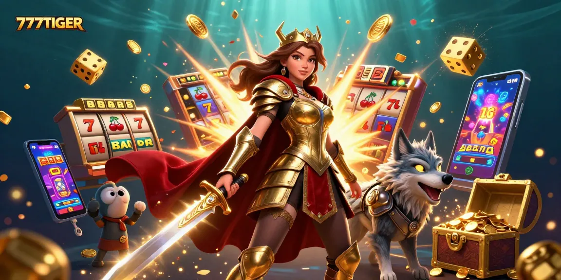 Experience thrilling wins at 777TIGER with a warrior queen and gaming elements in action.