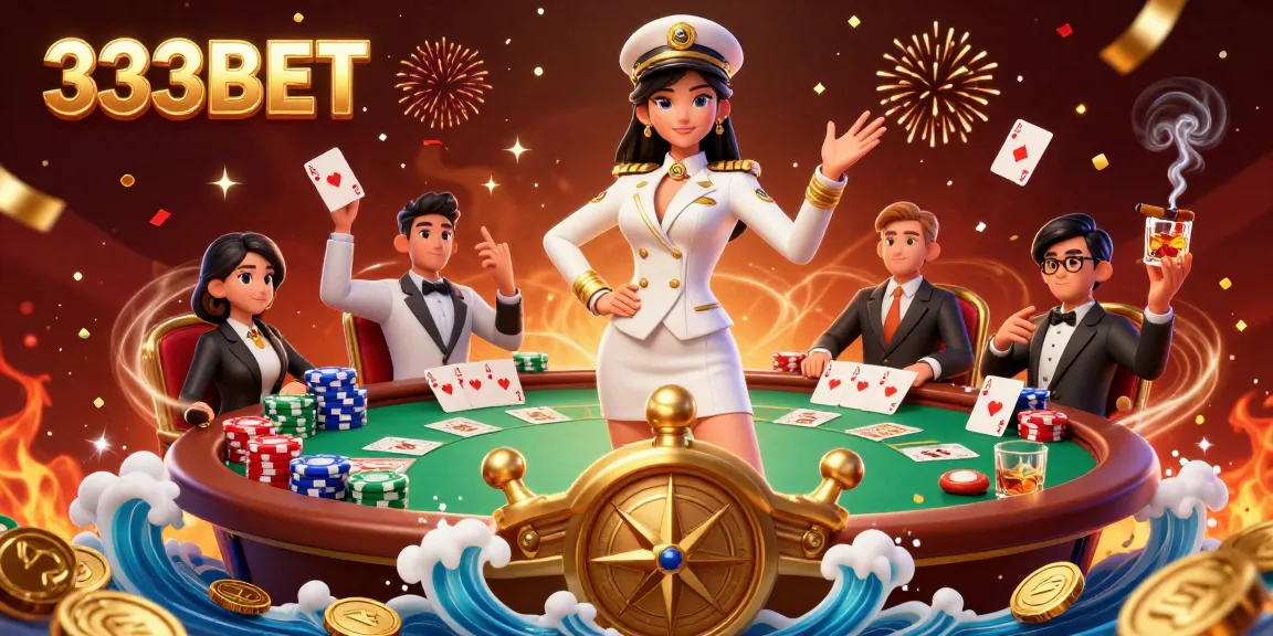 Join the exciting action at 333BET with vibrant poker elements, celebrating the thrill of online gambling.