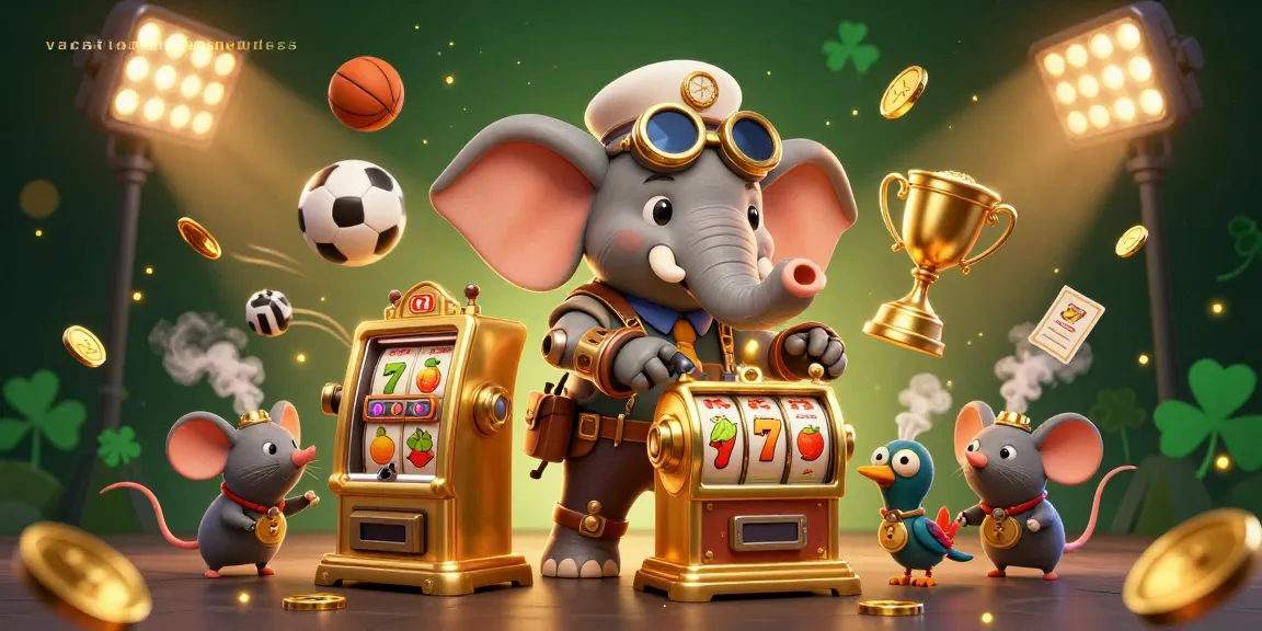 Spin and win with vacationmorespendless illustrating a steampunk slot machine adventure with sports betting elements.