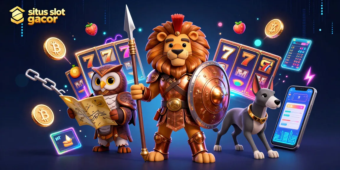 Spin the reels and win big at situs slot gacor with a thrilling 3D casino illustration featuring iconic symbols.