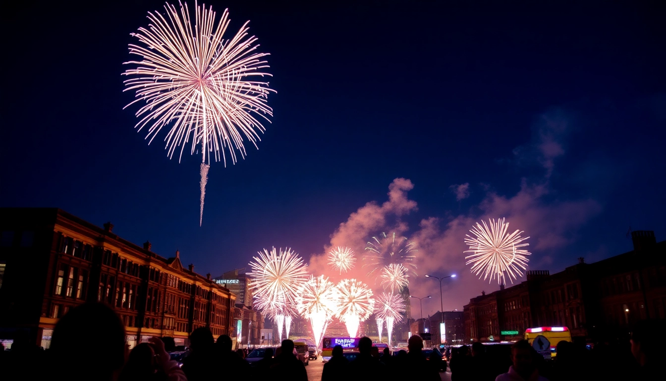 Experience the spectacle of vibrant fireworks lighting up Manchester's night sky. related image