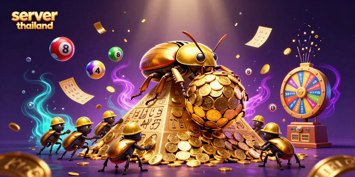 Experience thrilling gameplay on server thailand, with vibrant lottery machines and golden jackpot symbols.
