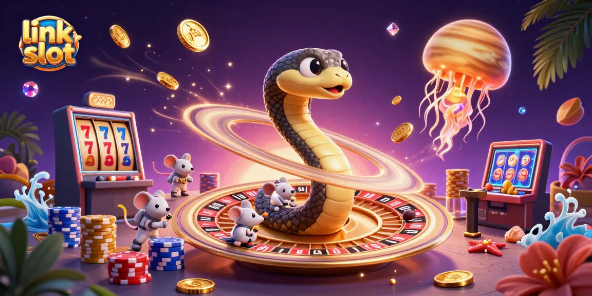 Engage with dynamic link slot action featuring vibrant characters and thrilling gaming elements in a captivating cosmic scene.