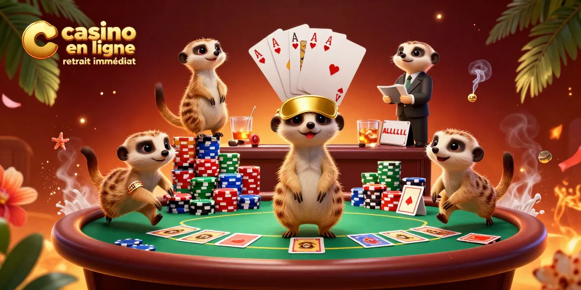 Jouez au casino en ligne retrait immédiat, découvrez des gains instantanés et vibrants avec des suricates animés.