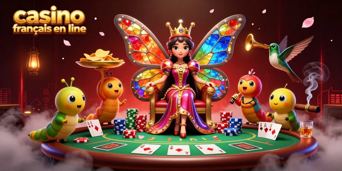 Jouez et gagnez avec les jeux au casino francais en ligne illustrés dans une scène vivante et colorée.