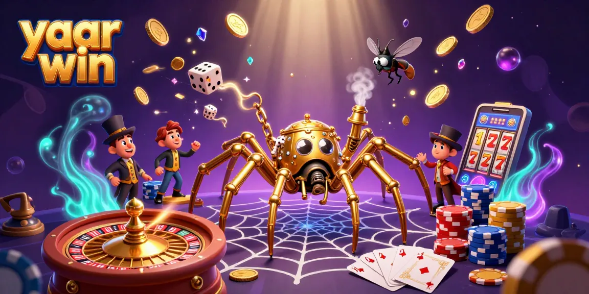 Experience yaar win with thrilling steampunk casino visuals featuring vibrant game elements!