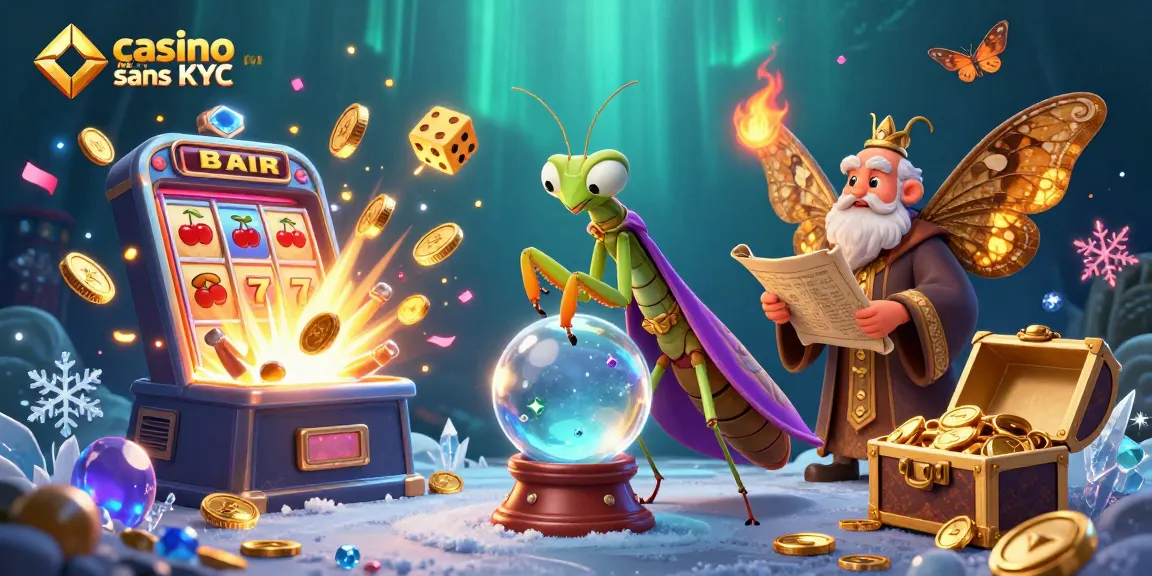 Jouer à casino live sans KYC, une scène immersive avec un caméléon de la fortune et un bibliothécaire lunaire.